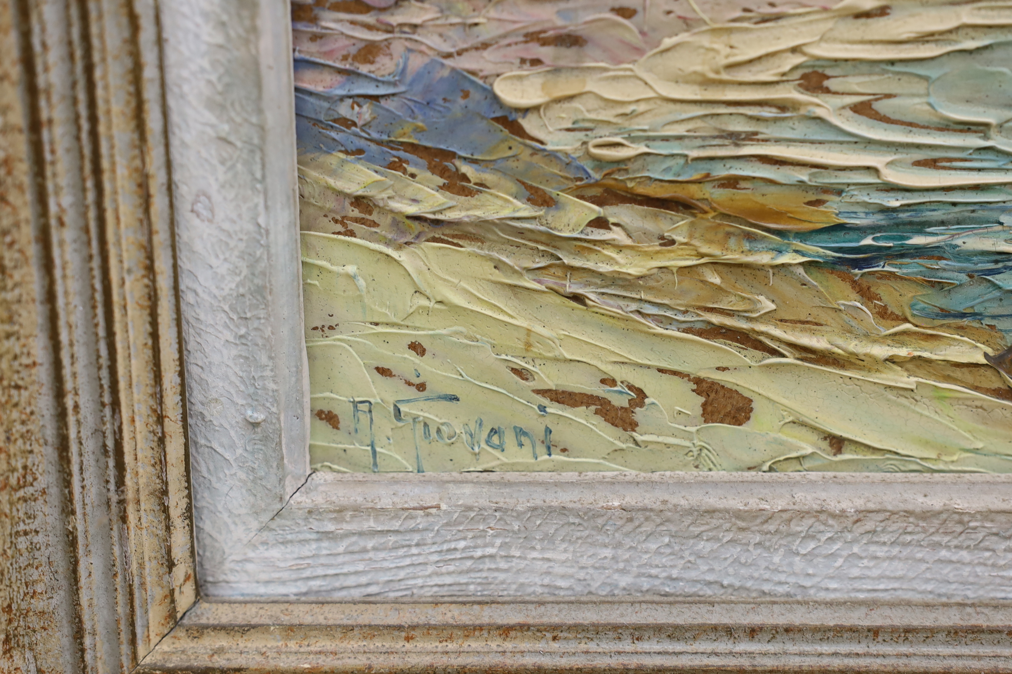 A. Giovani, impasto oil on board, 'Cote d'Azur, France', signed, details verso, 25 x 33cm